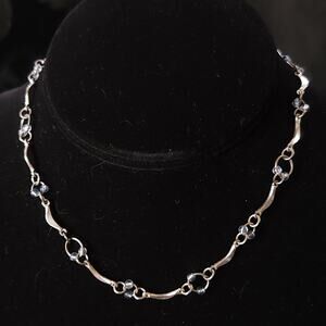 Vintage 1990s Gemstone Accented Necklace – Authentic Retro Chic, 18n inch